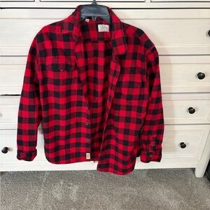 Jachs Red and Black Plaid Men's Shirt